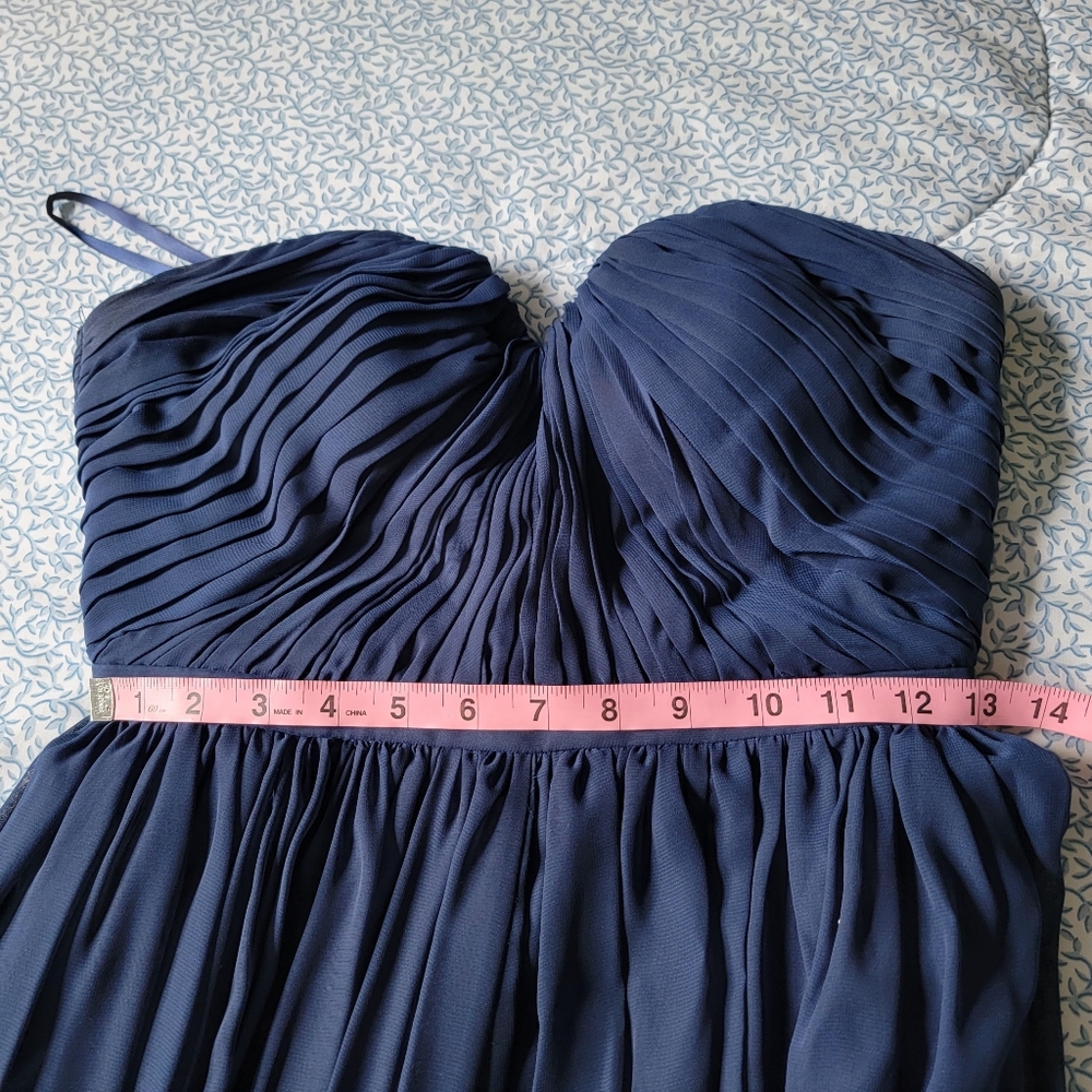 Weddington Blue Strapless Chiffon‎ Full Length Maxi Dress Gown Size 2 - Picture 10 of 14